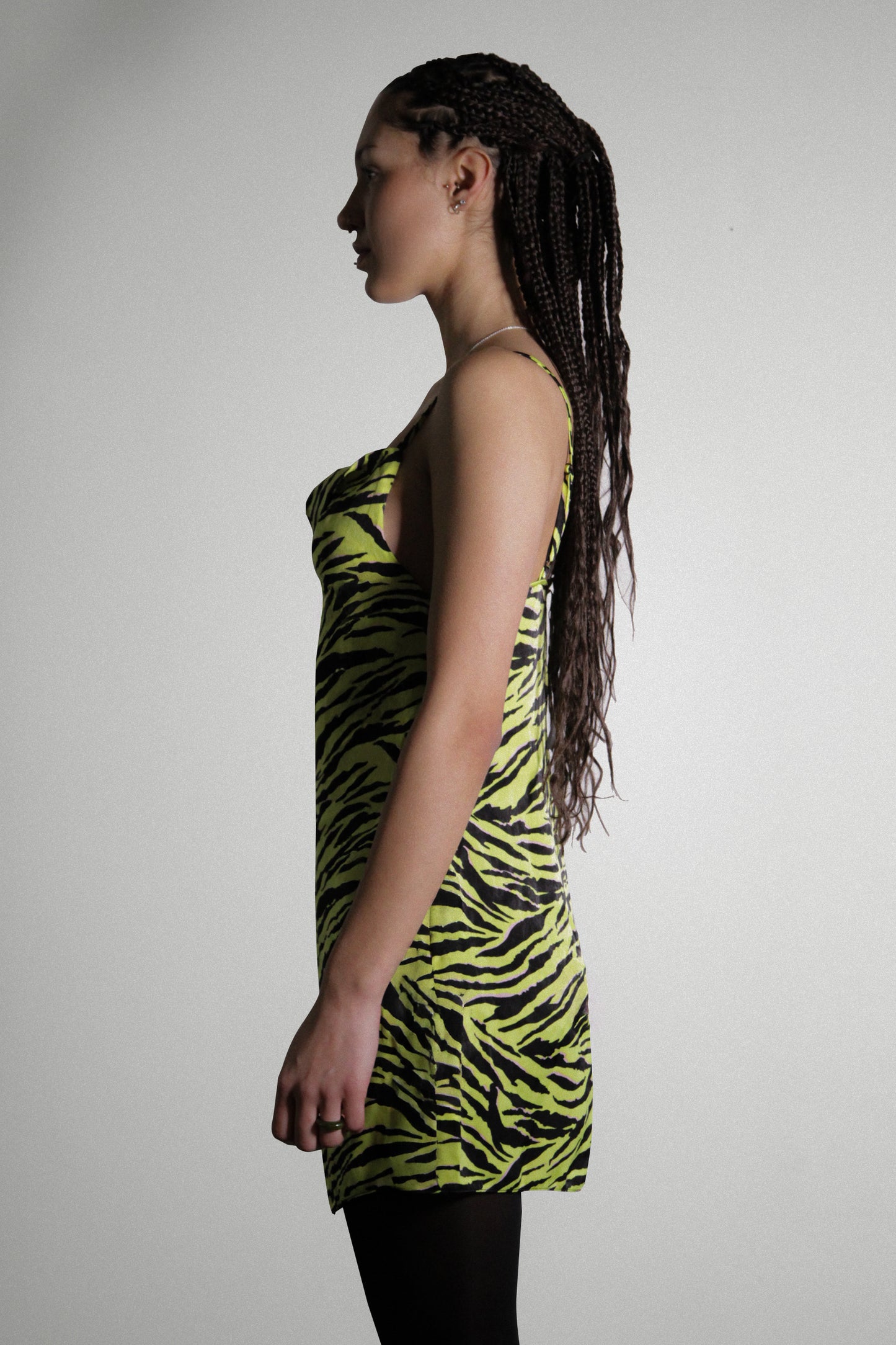 Neon Zebra Print Mini Dress