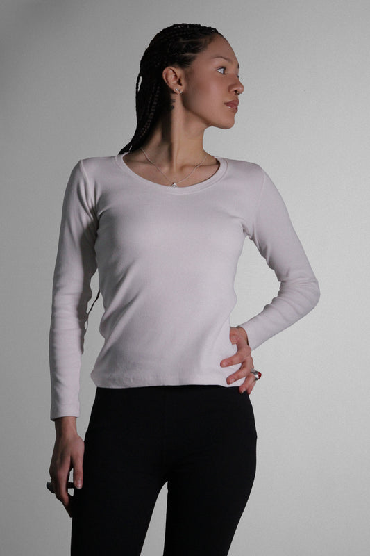 Classic White Long-Sleeve Top